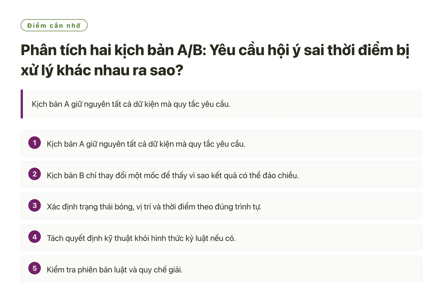 Phân tích hai kịch bản A/B: Yêu cầu hội ý sai thời điểm bị xử lý khác nhau ra sao?——全文要点速览